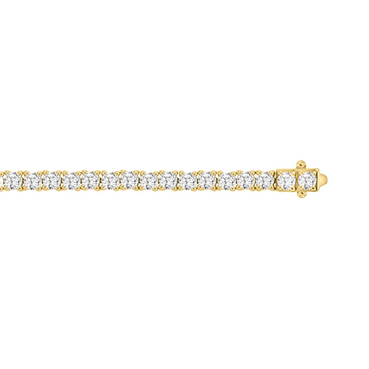 5 CTW yellow gold lab-grown diamond tennis bracelet shown in full view