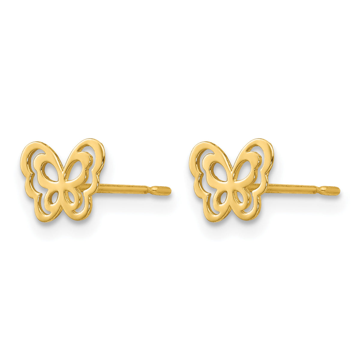 Children’s 14K Gold Butterfly Stud Earrings pair view