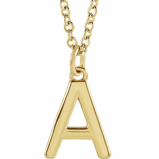 Uppercase letter A pendant in 18K yellow gold-plated sterling silver