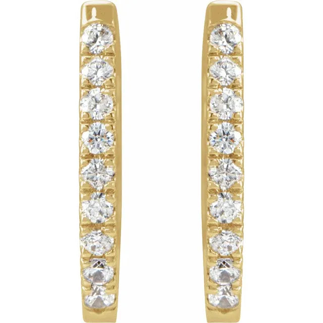 14K Yellow Gold Vermeil Lab-Grown Diamond Hoop Earrings