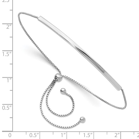 Sterling silver adjustable bar bolo bracelet measurement guide