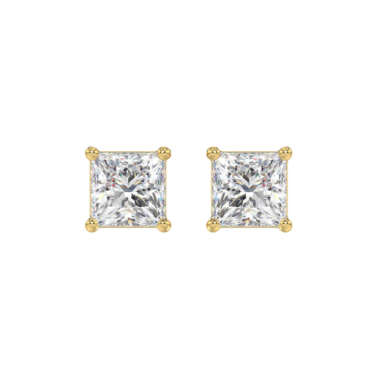 3 CTW Princess Lab-Grown Diamond Stud Earrings