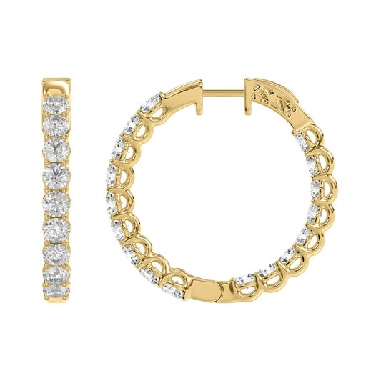 3 CTW Inside-Out Lab-Grown Diamond Hoop Earrings