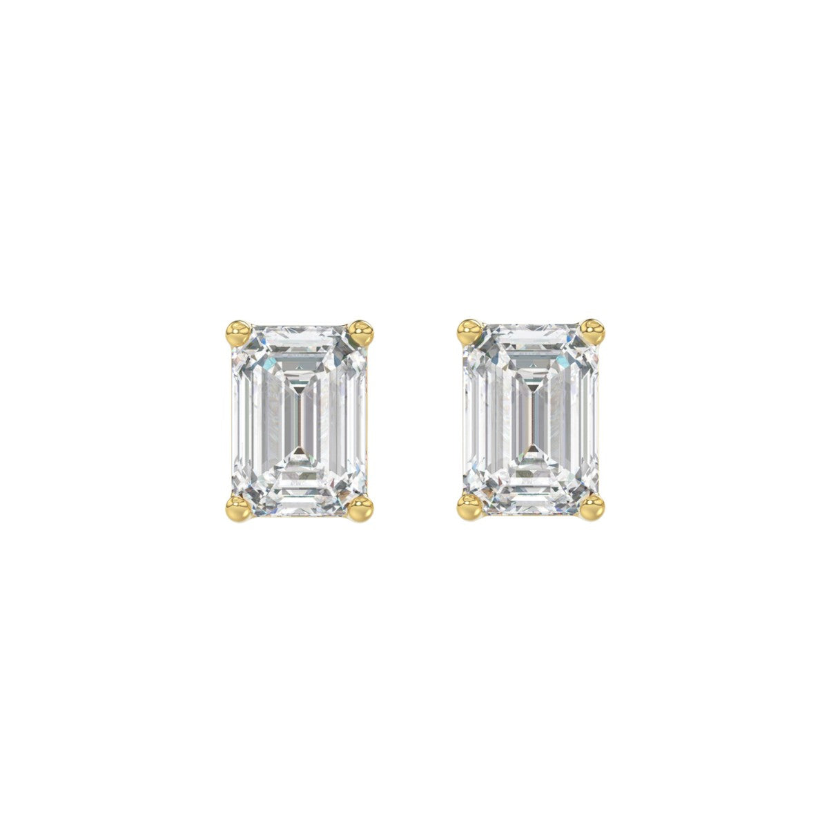 2 CTW Emerald Lab-Grown Diamond Stud Earrings