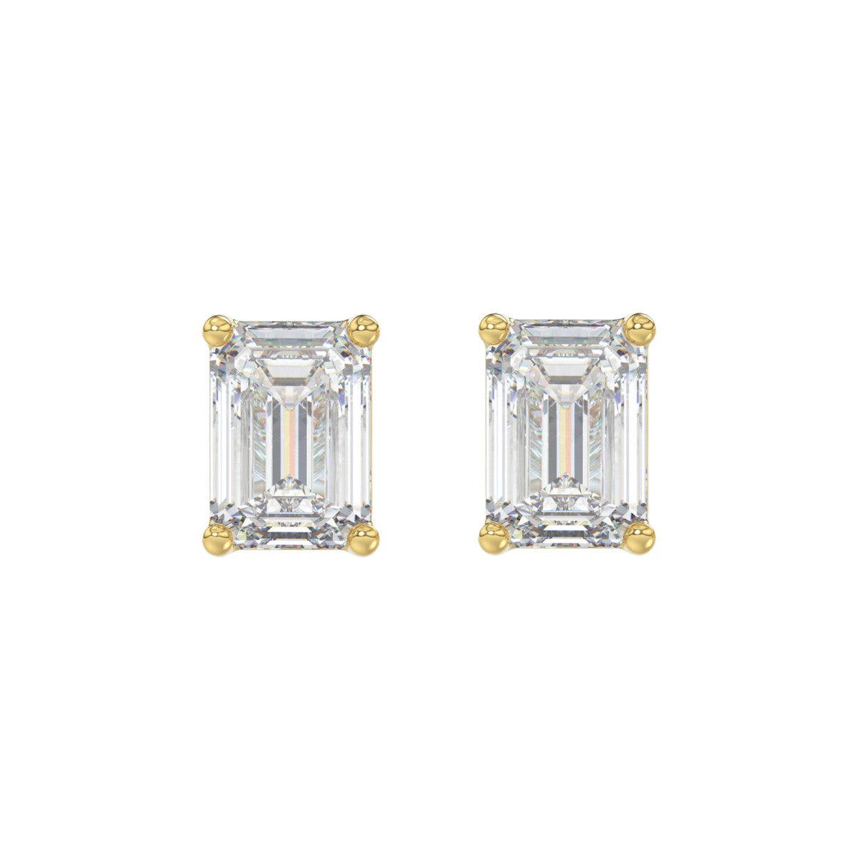 4 CTW Emerald Lab-Grown Diamond Stud Earrings