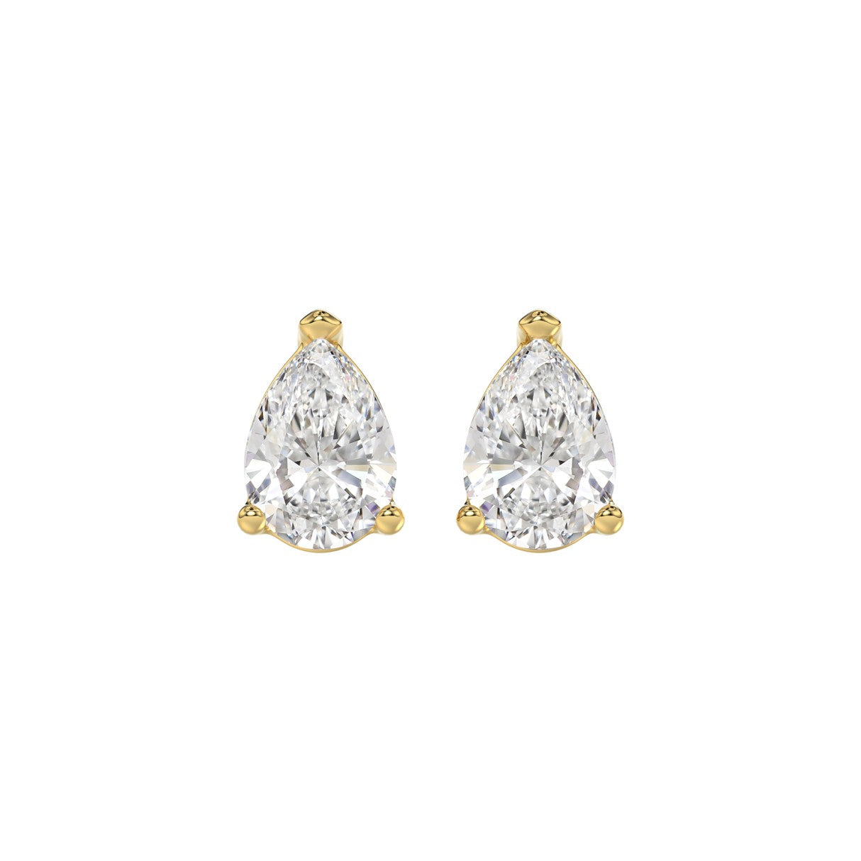 2.5 CTW Pear Lab-Grown Diamond Stud Earrings angled product image
