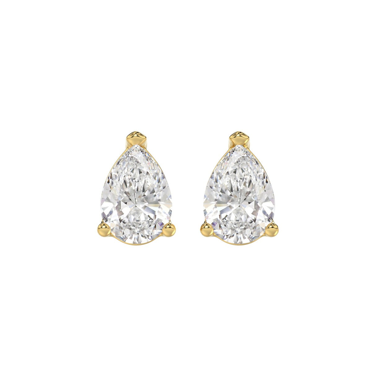 3 CTW Pear Lab-Grown Diamond Stud Earrings angled product image