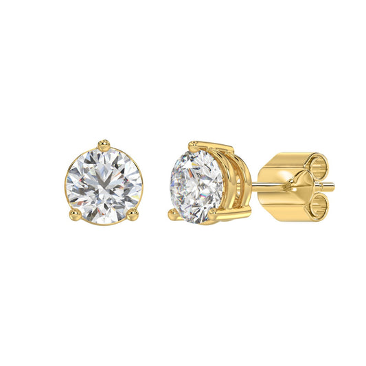 4 CTW round lab-grown diamond stud earrings product view