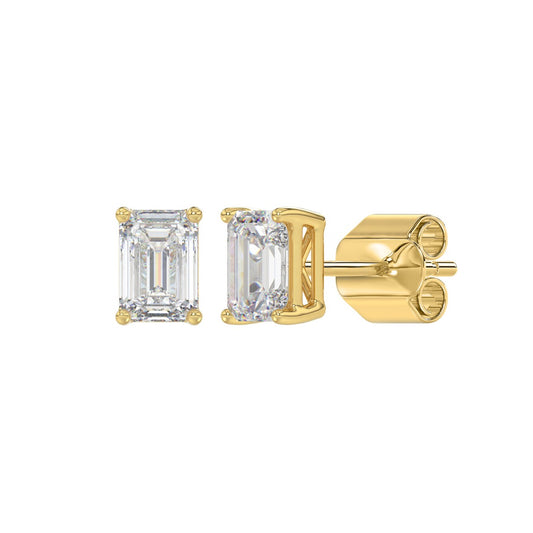 1.5 CTW Emerald Lab-Grown Diamond Stud Earrings