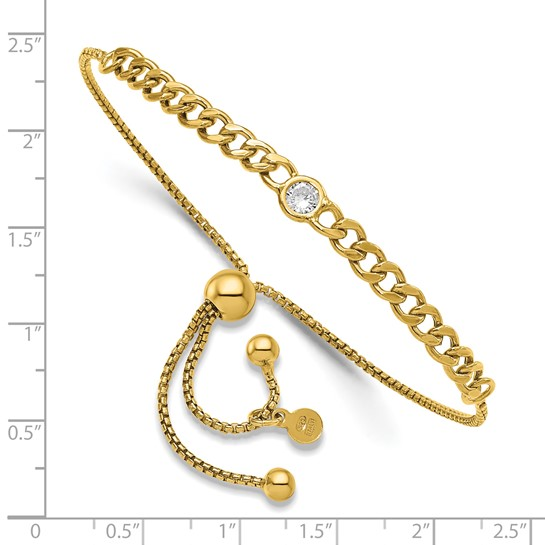 Italian curb-link bracelet yellow-gold-tone measurement guide