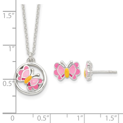 measurement guide for children’s butterfly necklace and earrings set