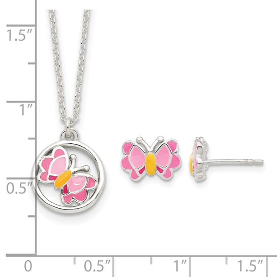 measurement guide for children’s butterfly necklace and earrings set