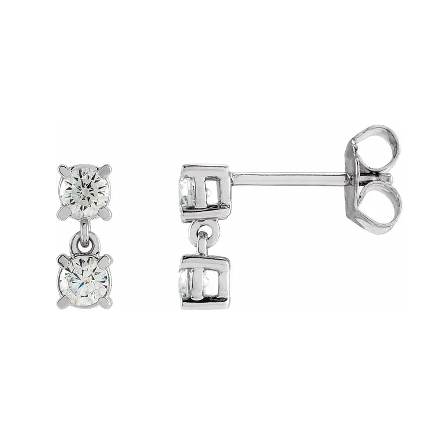 Petite Two-Stone Lab-Grown Diamond Drop Earrings