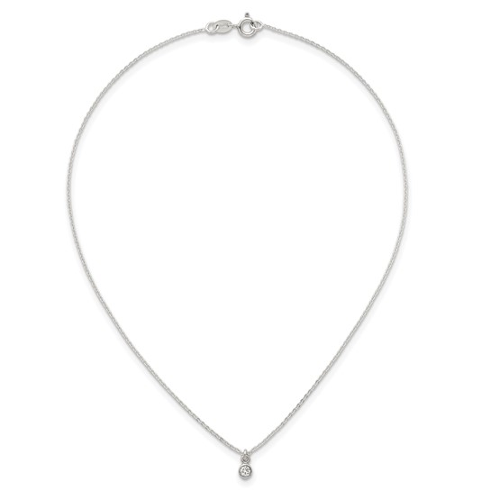Full 14-inch sterling silver white cubic zirconia necklace