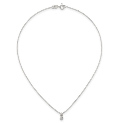 Full 14-inch sterling silver white cubic zirconia necklace