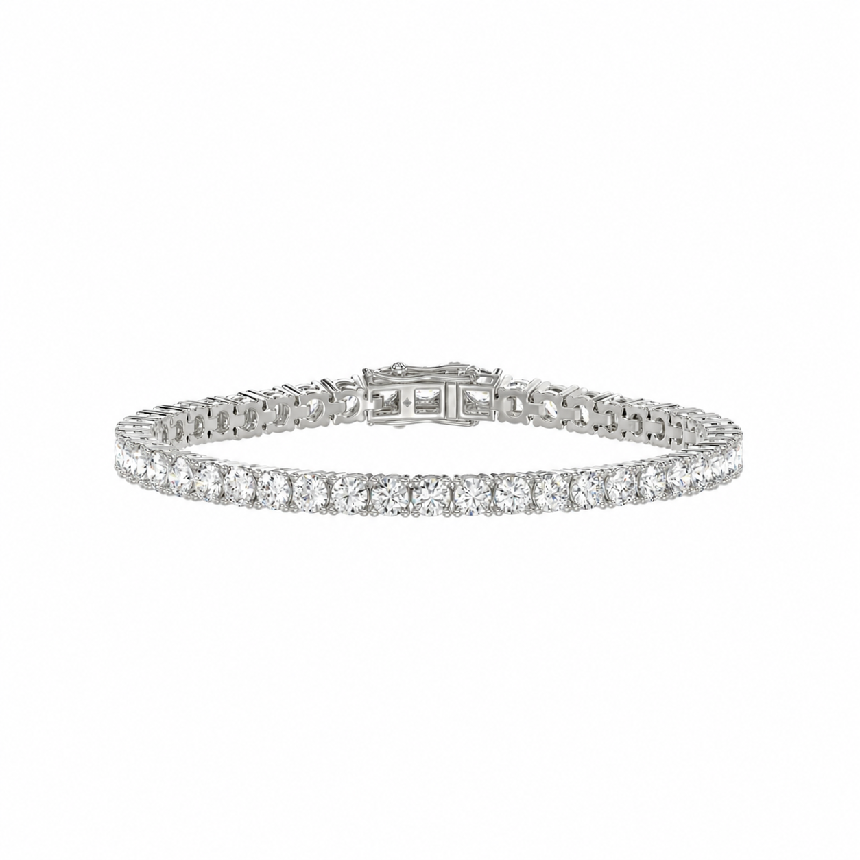 3 CTW white gold lab-grown diamond tennis bracelet shown in full view