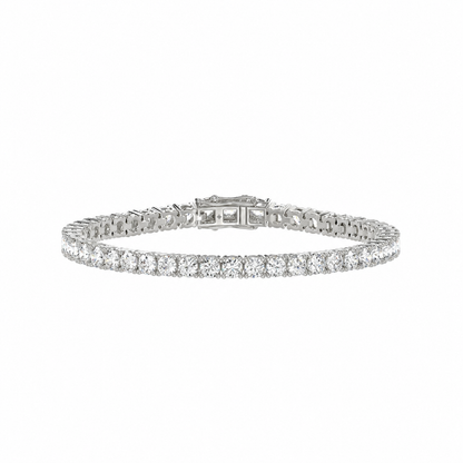 3 CTW white gold lab-grown diamond tennis bracelet shown in full view