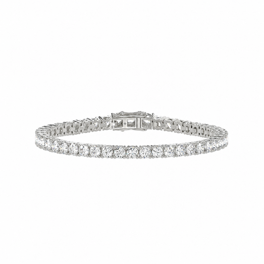 3 CTW white gold lab-grown diamond tennis bracelet shown in full view