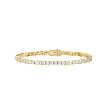 3 CTW yellow gold lab-grown diamond tennis bracelet shown in full view