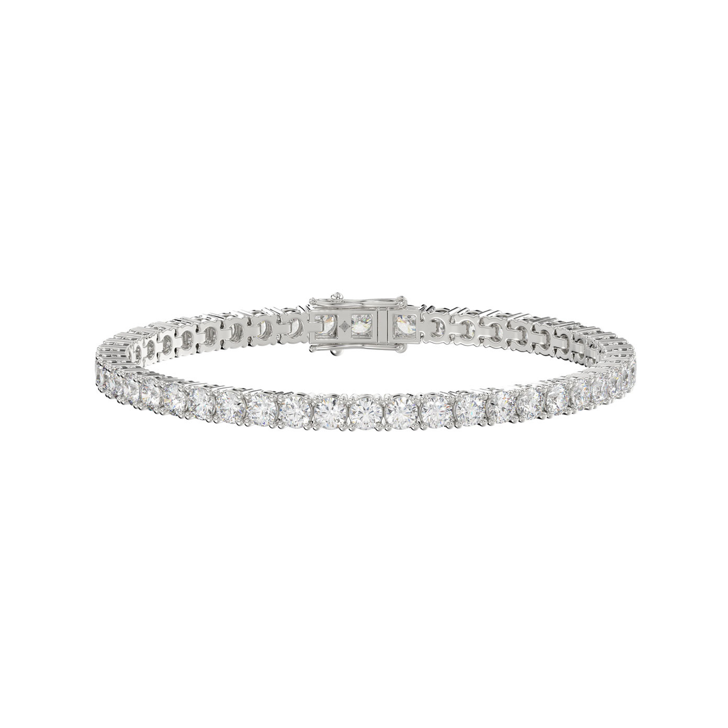 5 CTW white gold lab-grown diamond tennis bracelet shown in full view