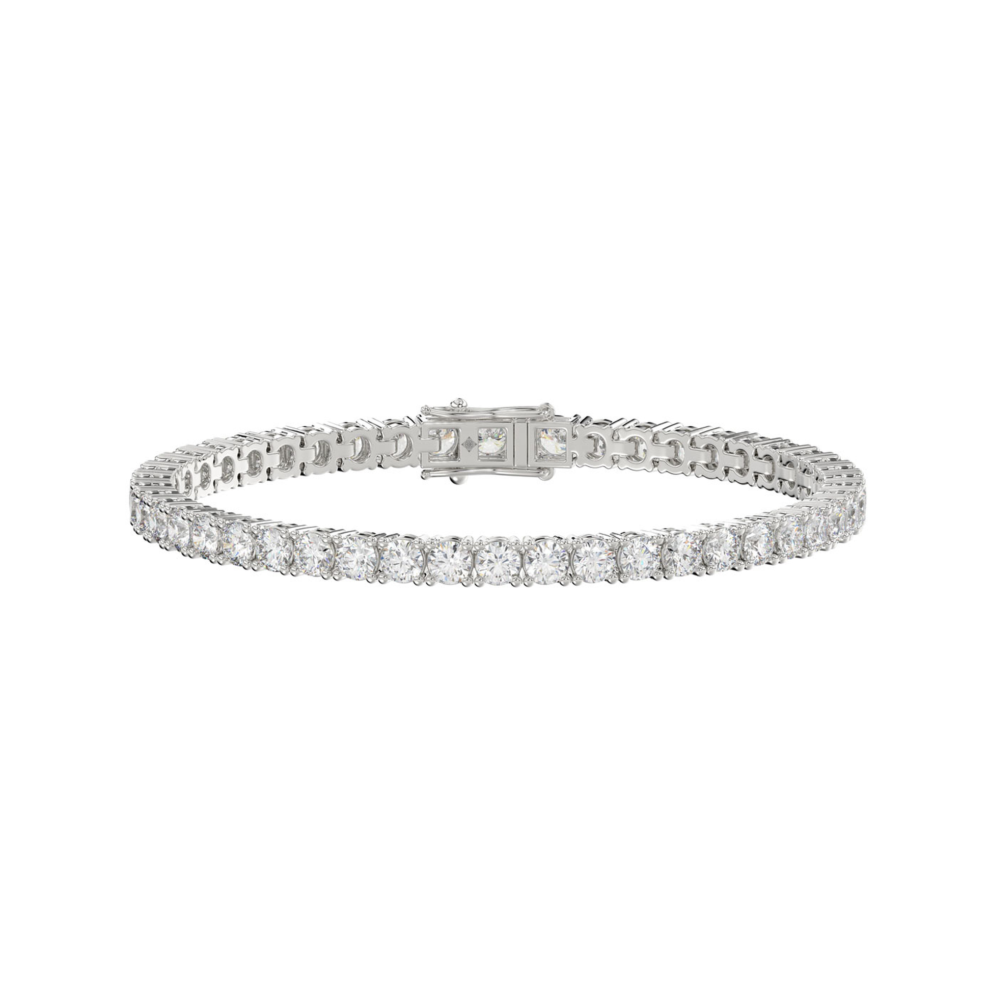 5 CTW white gold lab-grown diamond tennis bracelet shown in full view