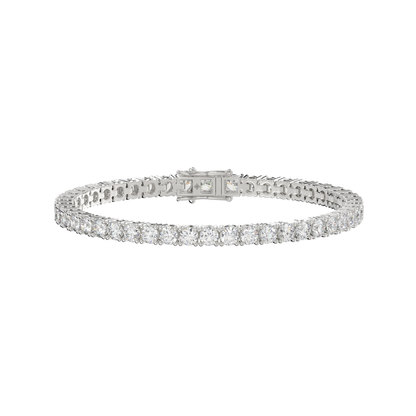 5 CTW white gold lab-grown diamond tennis bracelet shown in full view