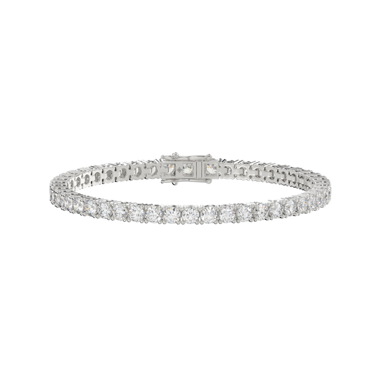 5 CTW white gold lab-grown diamond tennis bracelet shown in full view