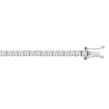 5 CTW white gold lab-grown diamond tennis bracelet with open box clasp and double safety latches