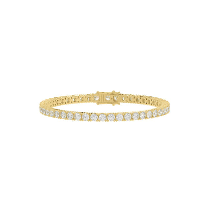 5 CTW yellow gold lab-grown diamond tennis bracelet shown in full view