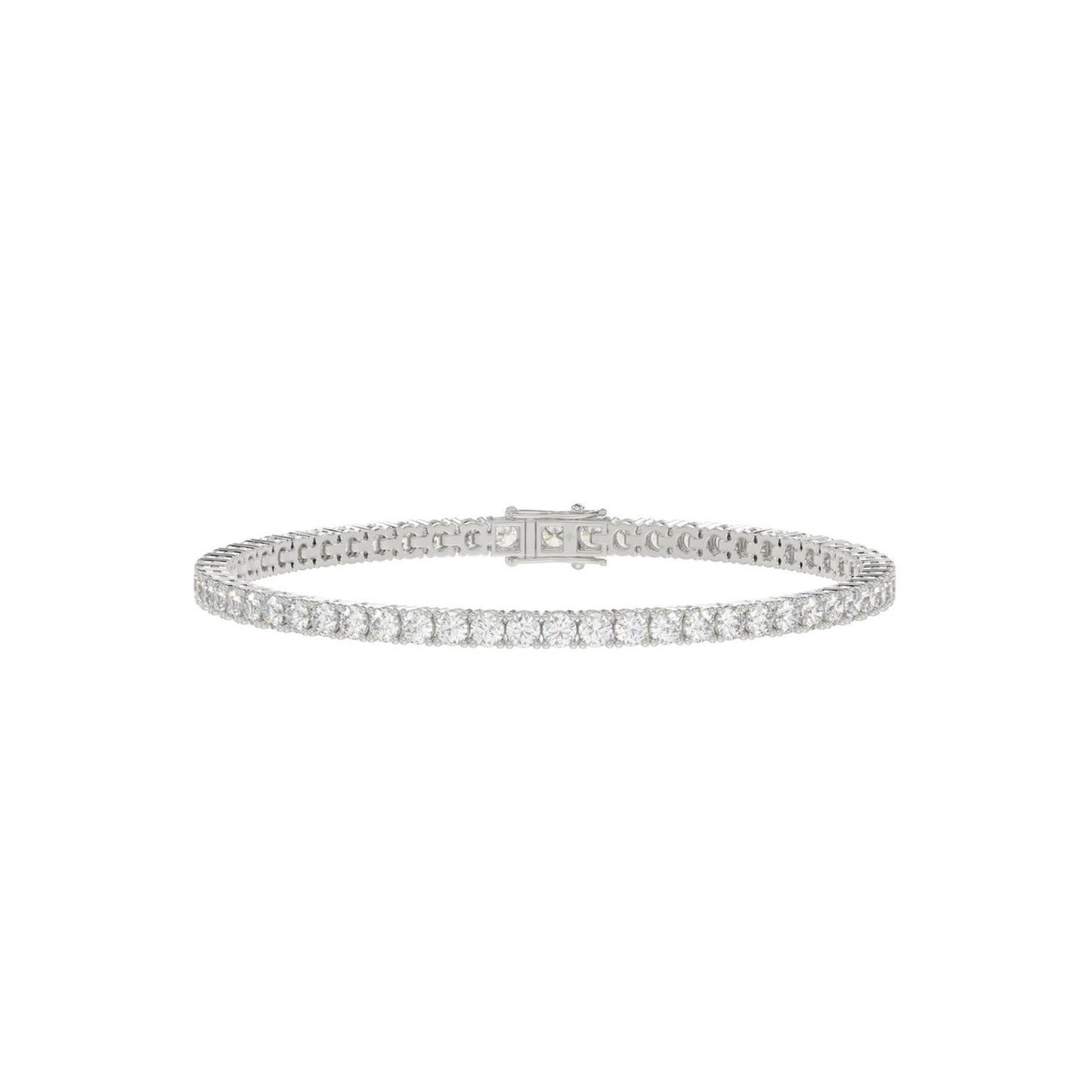 7 CTW white gold lab-grown diamond tennis bracelet shown in full view