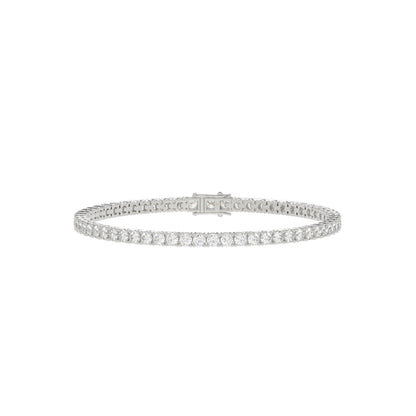 7 CTW white gold lab-grown diamond tennis bracelet shown in full view
