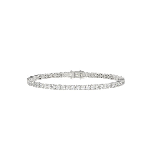 7 CTW white gold lab-grown diamond tennis bracelet shown in full view