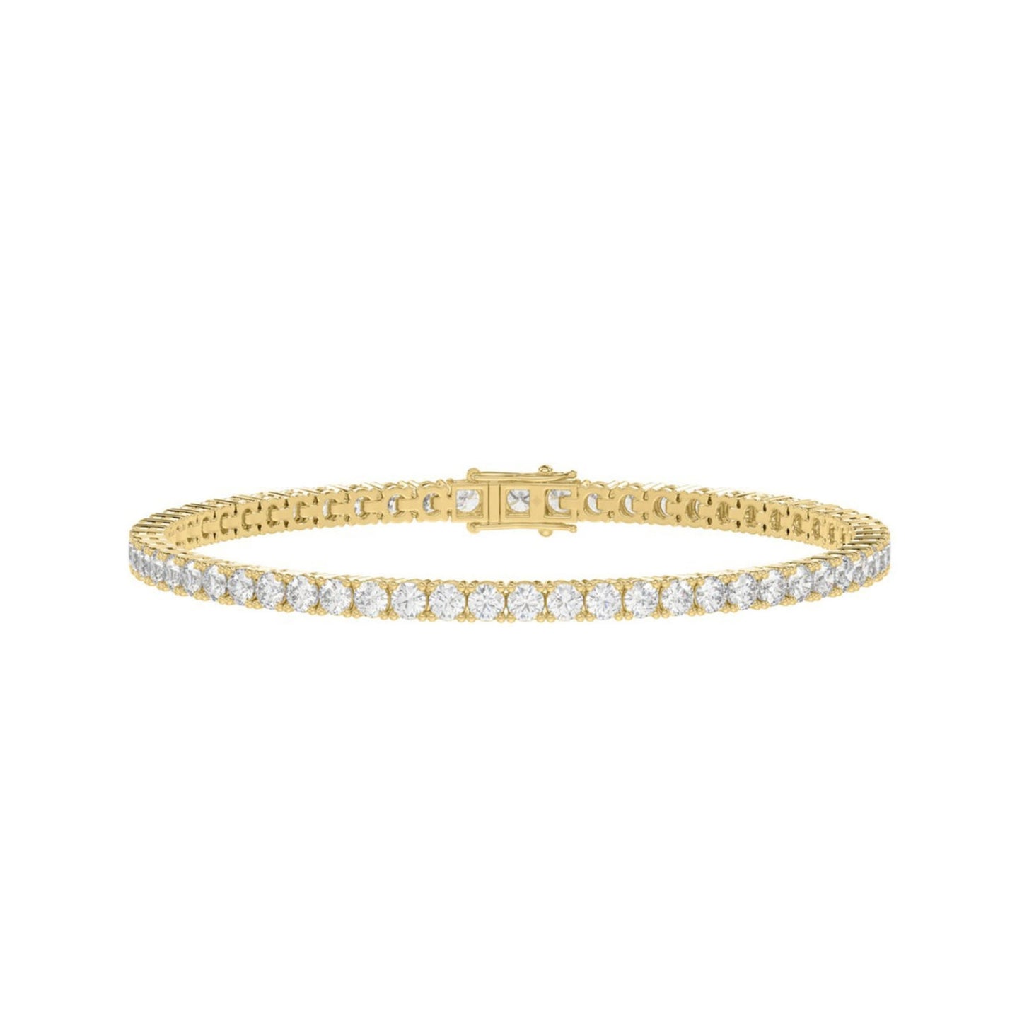 7 CTW yellow gold lab-grown diamond tennis bracelet shown in full view