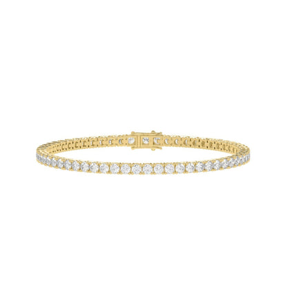 7 CTW yellow gold lab-grown diamond tennis bracelet shown in full view
