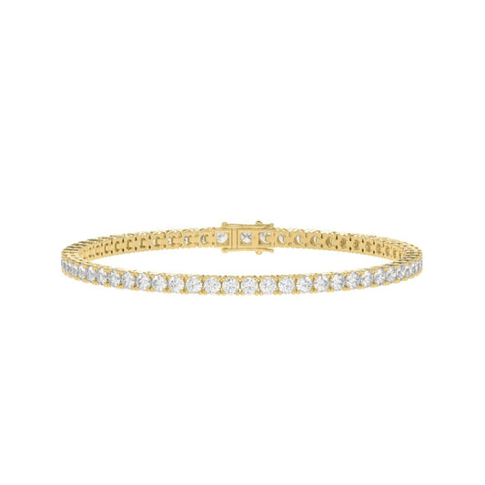 7 CTW yellow gold lab-grown diamond tennis bracelet shown in full view