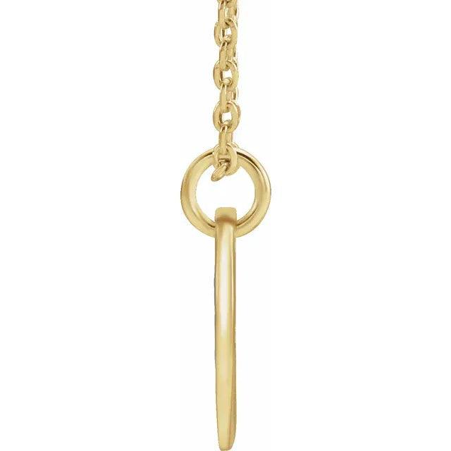 Initial disc necklace side profile