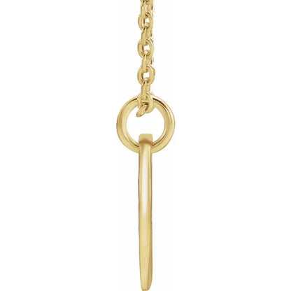 Initial disc necklace side profile
