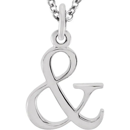 Lowercase ampersand pendant in sterling silver