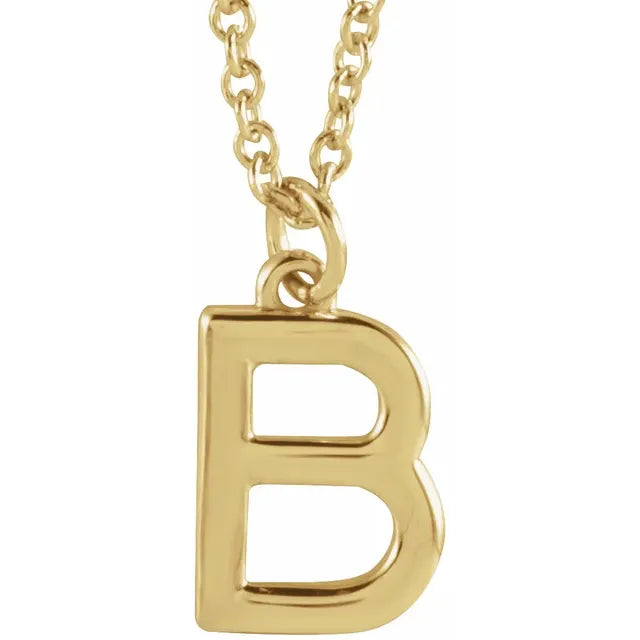 Uppercase letter B pendant in 18K yellow gold-plated sterling silver