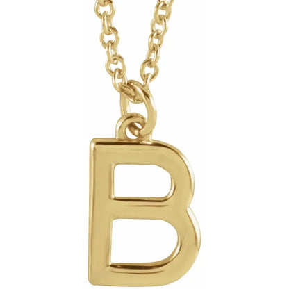 Uppercase letter B pendant additional view in 18K yellow gold-plated sterling silver