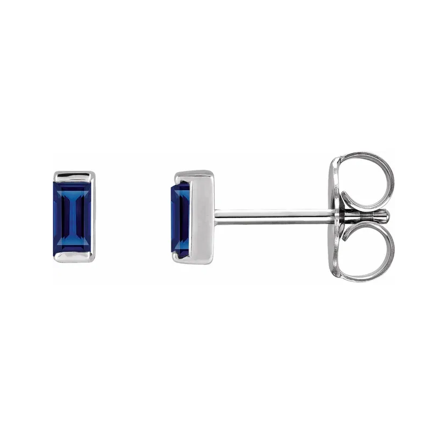 Baguette Gemstone Stud Earrings