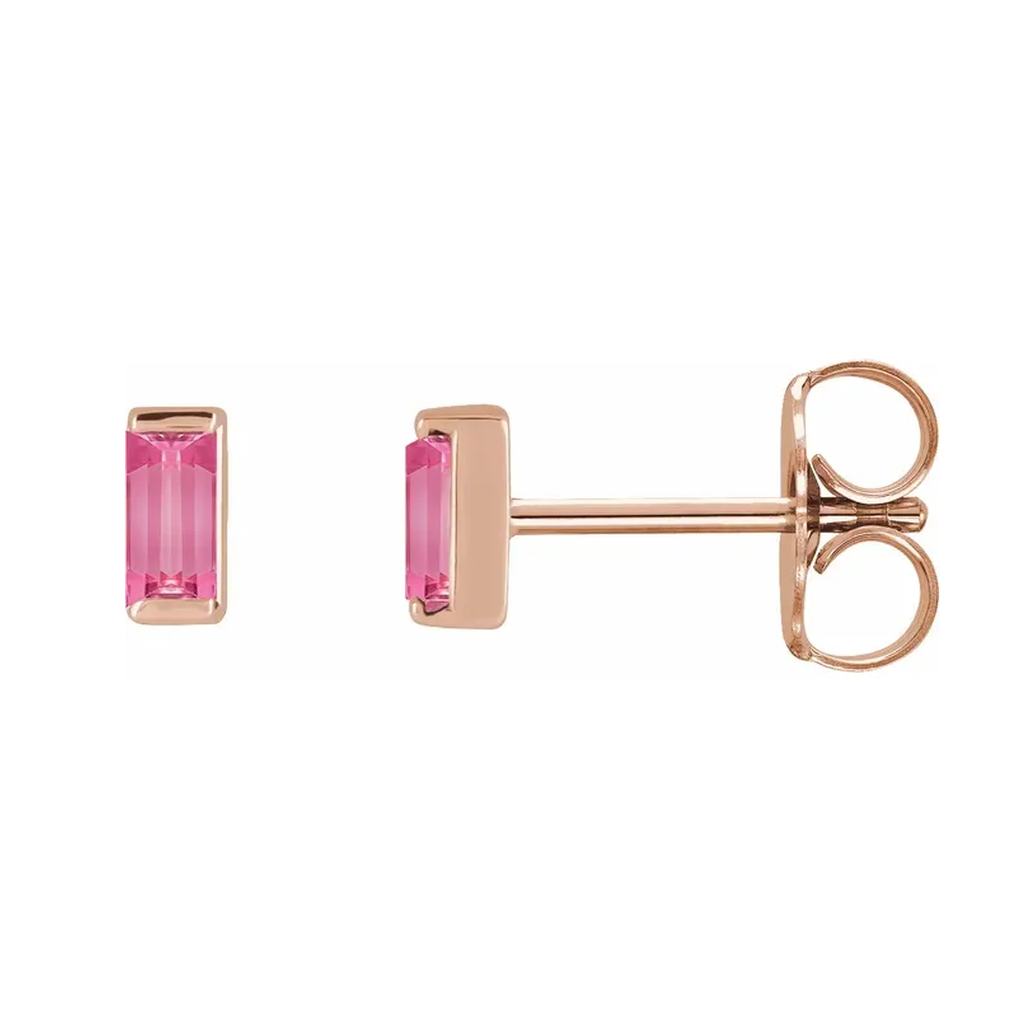 Baguette Gemstone Stud Earrings