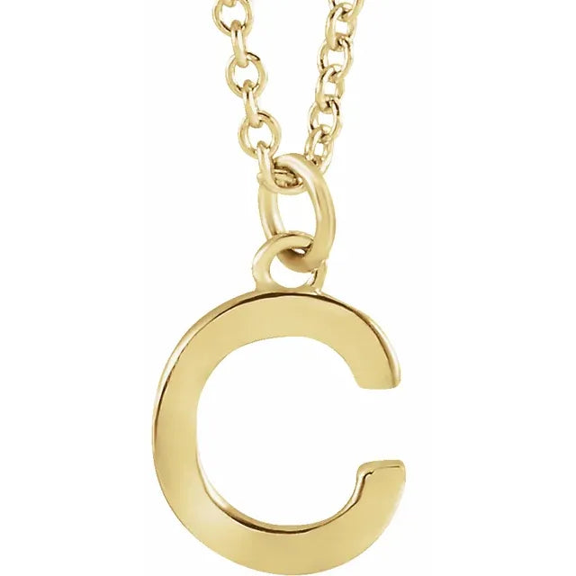 Uppercase letter C pendant in 18K yellow gold-plated sterling silver