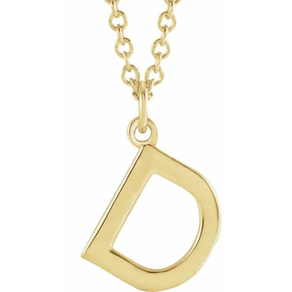 Uppercase letter D pendant in 18K yellow gold-plated sterling silver