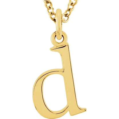 Lowercase letter d pendant in 18K yellow gold-plated sterling silver