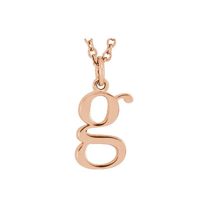 Lowercase letter g pendant in 18K rose gold-plated sterling silver