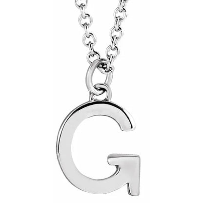 Uppercase letter G pendant in sterling silver