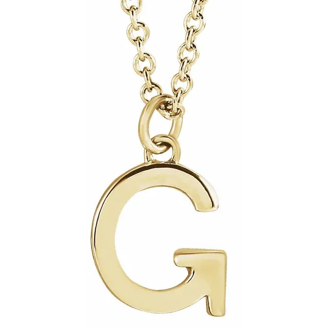 Uppercase letter G pendant in 18K yellow gold-plated sterling silver