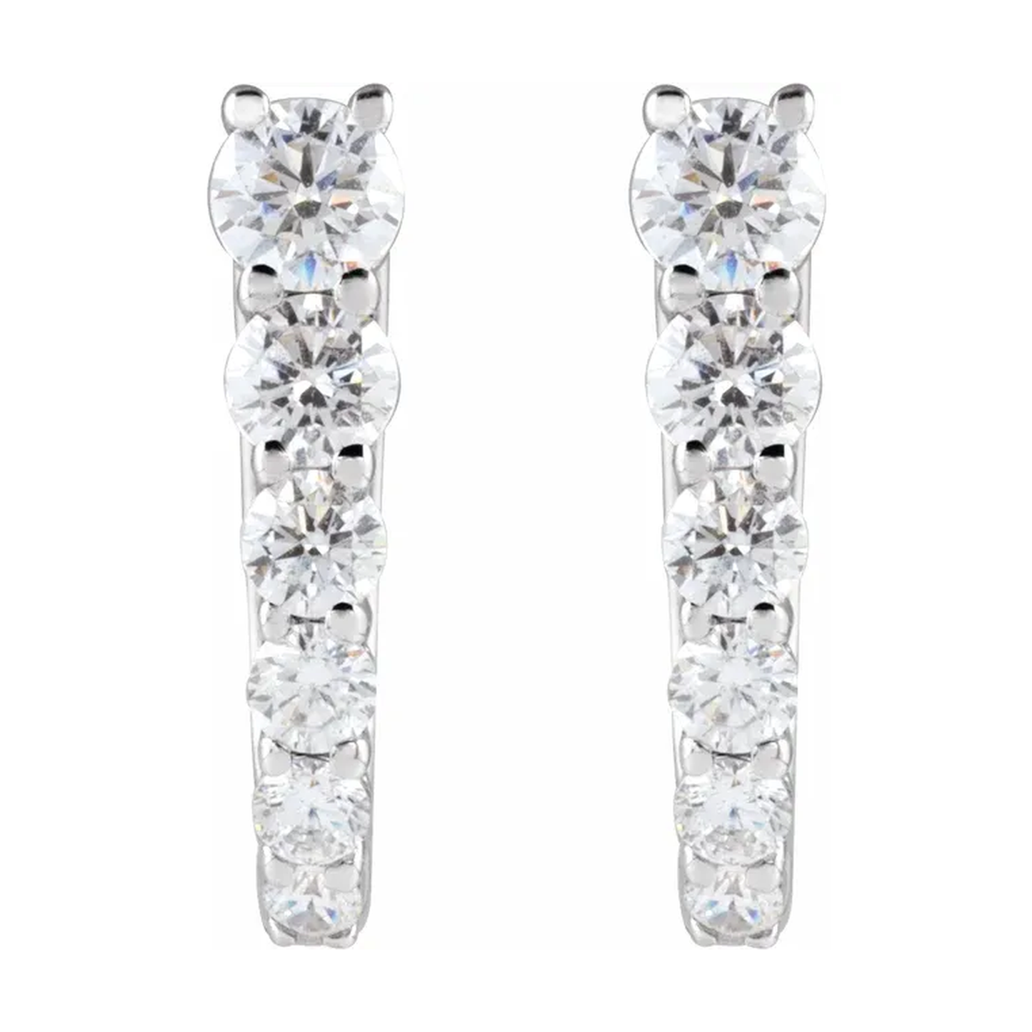 Graduated Lab-Grown Diamond U-Hoop Earrings