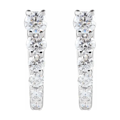 Graduated Lab-Grown Diamond U-Hoop Earrings